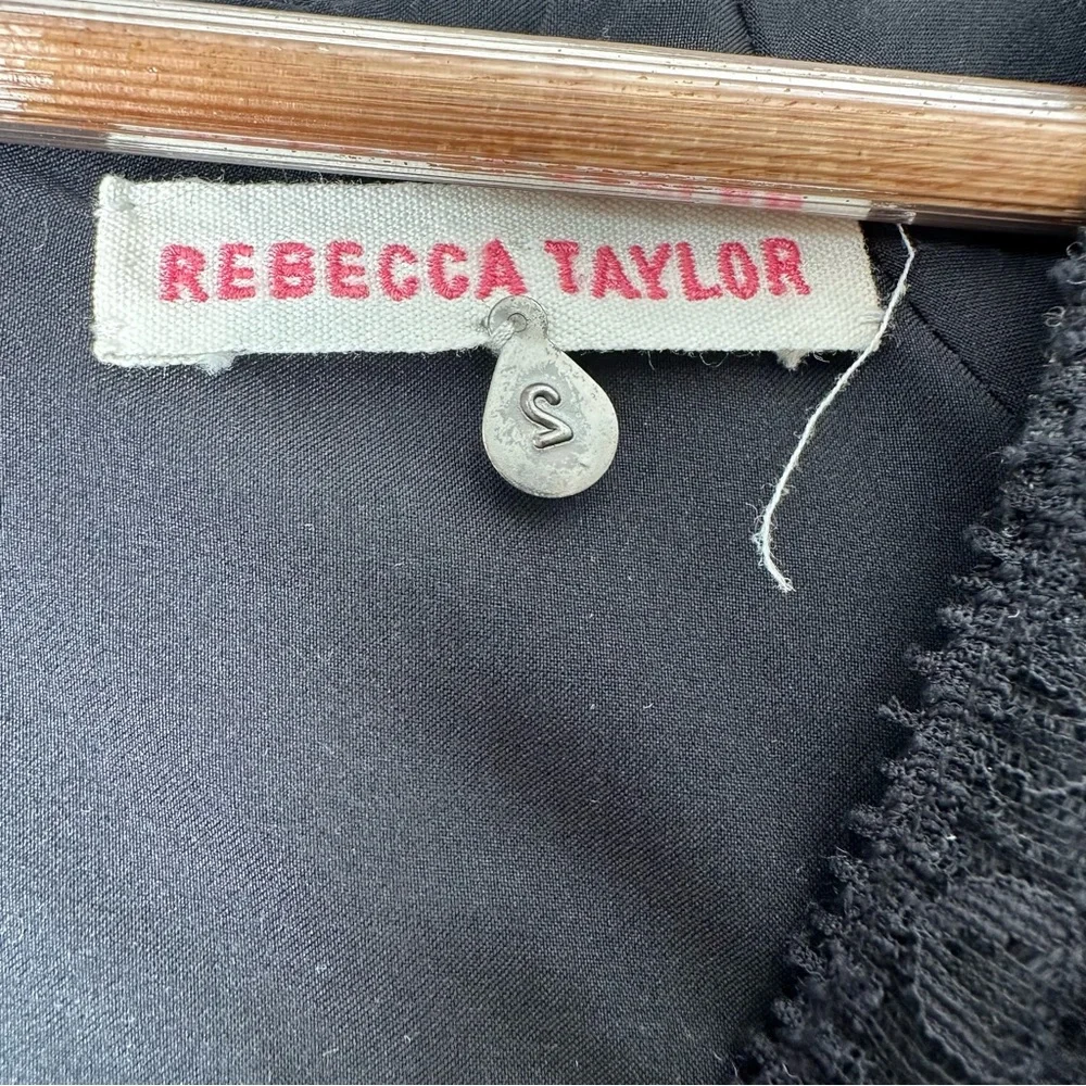 Rebecca Taylor Dark Gray Dress Black‎ Lace Trim sheath dress Size 2